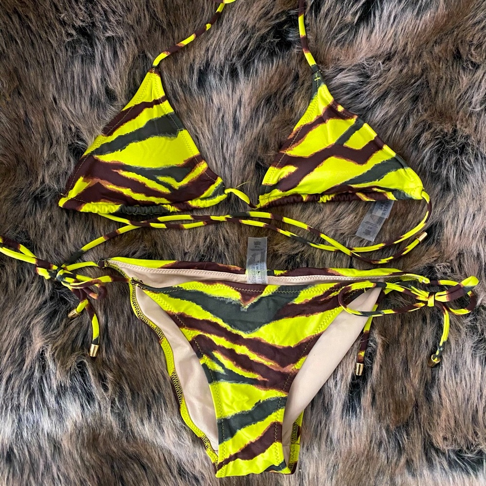 VS neon zebra print bikini